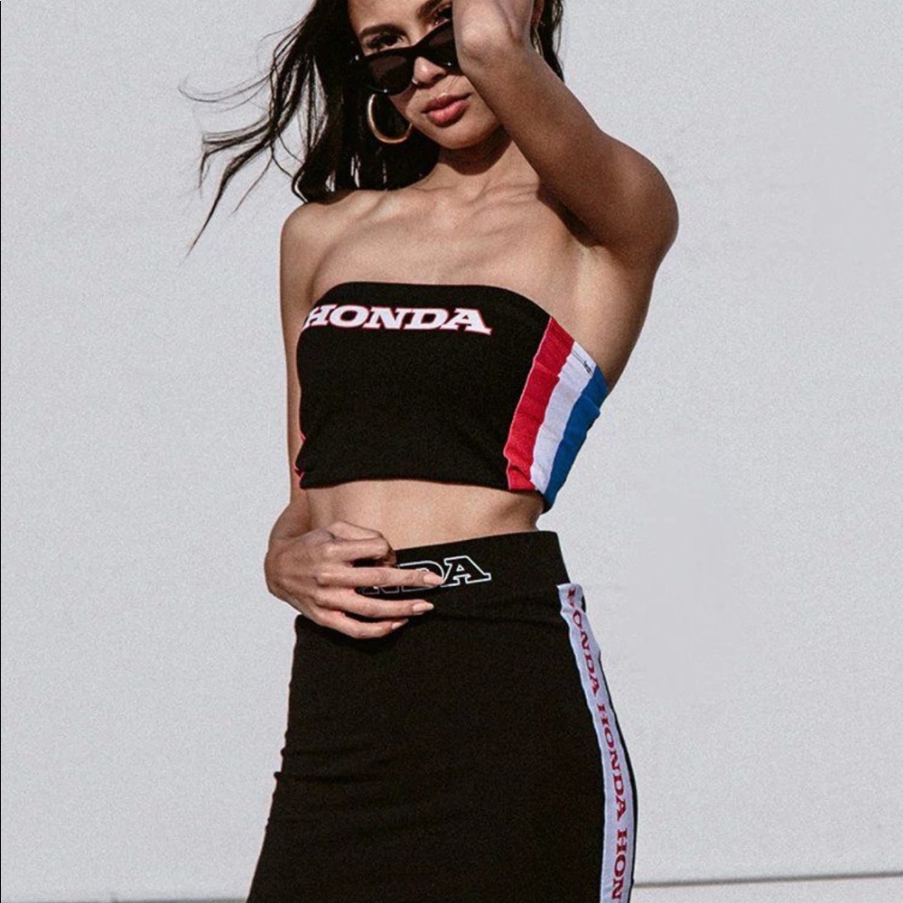F21 x Honda Collection Striped Crop Tube Top - Picture 2 of 8